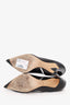 Christian Dior Black Leather/PVC Flared Heels Size 36.5