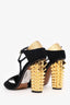Fendi Black Suede Open Toe Heels Size 36.5