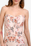 Stella McCartney Pink Floral Sweetheart Strapless Dress Size 42