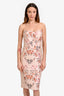 Stella McCartney Pink Floral Sweetheart Strapless Dress Size 42