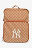 Gucci x New York Yankees Canvas Leather Trimmed Backpack