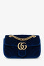 Gucci Navy Velvet Mini 'GG' Marmont Shoulder Bag
