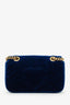 Gucci Navy Velvet Mini 'GG' Marmont Shoulder Bag