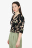 Ba&sh Black Floral Silk Long Sleeve Blouse Size S