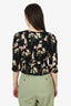 Ba&sh Black Floral Silk Long Sleeve Blouse Size S