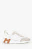 Hermès White/Beige Leather 'Bouncing' Sneakers Size 37