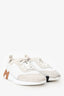 Hermès White/Beige Leather 'Bouncing' Sneakers Size 37
