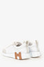 Hermès White/Beige Leather 'Bouncing' Sneakers Size 37