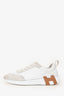 Hermès White/Beige Leather 'Bouncing' Sneakers Size 37