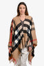 Burberry Beige Wool/Cashmere Blend Nova Check Poncho Estimated Size S