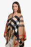 Burberry Beige Wool/Cashmere Blend Nova Check Poncho Estimated Size S