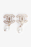 Pre-Loved Chanel™ 2023 Gold Tone Faux Pearl CC Logo Drop Earrings