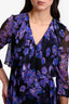 Jason Wu Black/Purple Silk Tend Midi Dress Size 6