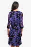 Jason Wu Black/Purple Silk Tend Midi Dress Size 6