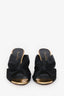 Oscar De La Renta 2016 Black/Gold 'Glen' Mules Size 39