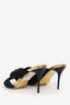 Oscar De La Renta 2016 Black/Gold 'Glen' Mules Size 39
