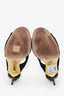 Oscar De La Renta 2016 Black/Gold 'Glen' Mules Size 39