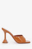 Amina Muaddi Brown Patent Lupita Sandals Size 37