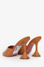 Amina Muaddi Brown Patent Lupita Sandals Size 37
