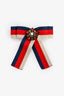 Gucci Blue/Red/White Fabric Web Embellished Brooch
