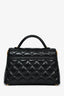Pre-Loved Chanel™ 2025 Black Quilted Lambskin Mini Rectangular Top Handle Flap Bag