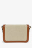Celine Brown Leather Textile Triomphe Crossbody Bag
