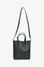 Saint Laurent Dark Green Leather Small 'Shopping Toy' Tote With Strap