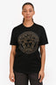 Versace Black Cotton Embellished Medusa Head T-Shirt Size M