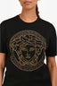 Versace Black Cotton Embellished Medusa Head T-Shirt Size M