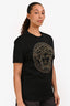 Versace Black Cotton Embellished Medusa Head T-Shirt Size M