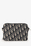 Christian Dior 2020 Black/Navy Canvas Oblique Double Zip Camera Bag Mens