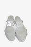 Valentino Silver Metallic Sparkle PVC Rockstud Cage Sandals Size 40