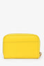 Dolce & Gabbana Yellow Leather Zip Card Holder