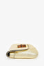Gucci Gold Metallic Leather Bamboo Turnlock Clutch