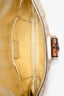 Gucci Gold Metallic Leather Bamboo Turnlock Clutch