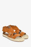 Chloe Brown Suede Scalloped Espadrille Sandals Size 41