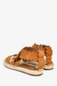 Chloe Brown Suede Scalloped Espadrille Sandals Size 41