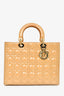 Christian Dior 2012 Beige Patent Cannage Leather 'Lady Dior' Large Bag With Strap