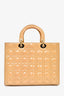 Christian Dior 2012 Beige Patent Cannage Leather 'Lady Dior' Large Bag With Strap