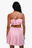 Maje Pink Satin Sleeveless Pleated Backless Mini Dress Size 36