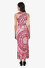 Emilio Pucci Pink Patterned V-Neck Maxi Dress Size 6