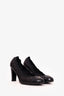 Pre-Loved Chanel™ Black Leather Ruffle Toe Cap Heels Size 40.5