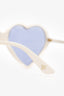 Gucci White Heart-Frame Sunglasses