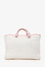 Pre-Loved Chanel™ 2015-16 White/Pink Medium Deauville Tote