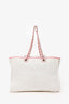 Pre-Loved Chanel™ 2015-16 White/Pink Medium Deauville Tote
