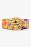 Versace Multicolour Leather Baroque Print Medusa Buckle Reversible Belt