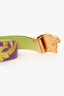 Versace Multicolour Leather Baroque Print Medusa Buckle Reversible Belt