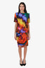 The Attico Multicolour Tie-dye Bold Shoulder T-Shirt + Mini Skirt Set Size 40