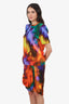 The Attico Multicolour Tie-dye Bold Shoulder T-Shirt + Mini Skirt Set Size 40
