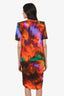 The Attico Multicolour Tie-dye Bold Shoulder T-Shirt + Mini Skirt Set Size 40